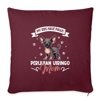 Maman viringo péruvienne - Housse de coussin décorative 45 x 45 cm - bordeaux - Devant