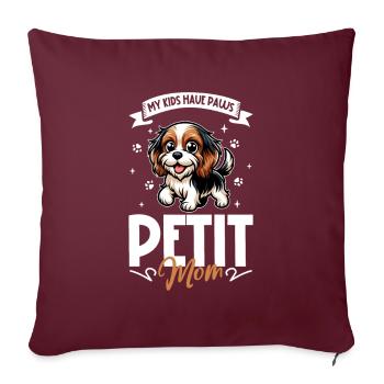 Petit Basset Griffon Vendéen Mama - Housse de coussin décorative 45 x 45 cm - bordeaux - Devant
