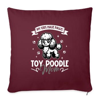 Toy-Pudel Mama - Sofakissenbezug 45 x 45 cm - Burgunderrot - Vorne