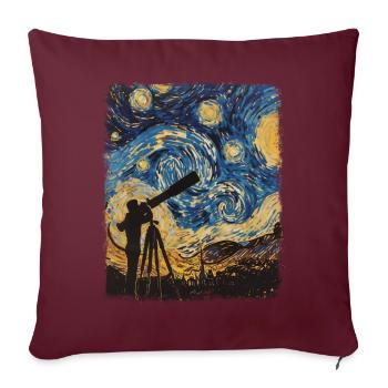 Observation des étoiles Astronome Astronomie Peintre de nuit étoilée - Housse de coussin décorative 45 x 45 cm - bordeaux - Devant