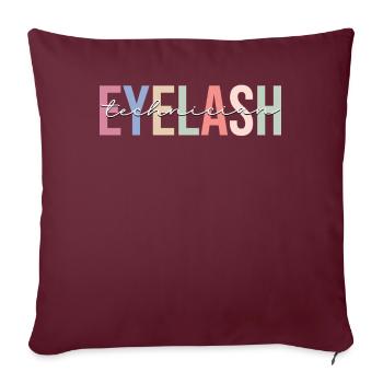 Wimperntechniker Lash Tech - Housse de coussin décorative 45 x 45 cm - bordeaux - Devant