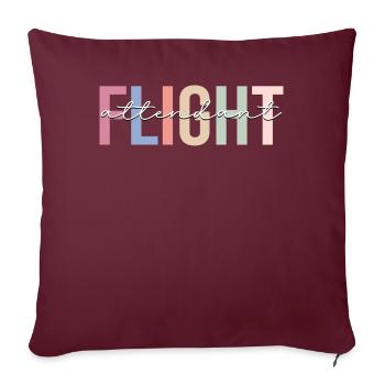 Flugbegleiterin Stewardess - Sofakissenbezug 45 x 45 cm - Burgunderrot - Vorne
