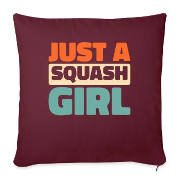 Squash juste une fille de squash - Housse de coussin décorative 45 x 45 cm - bordeaux - Devant