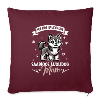 Saarloos Loup Maman Chien - Housse de coussin décorative 45 x 45 cm - bordeaux - Devant