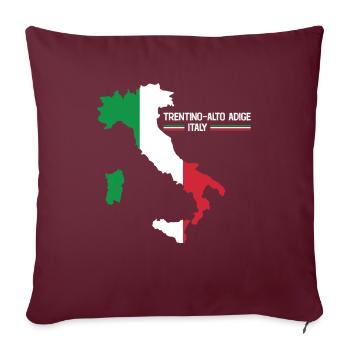 Trentin-Haut-Adige Italie Carte Région Italie - Housse de coussin décorative 45 x 45 cm - bordeaux - Devant