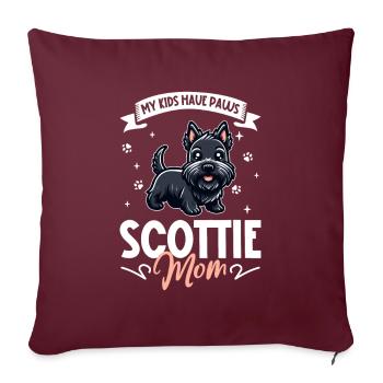 Scottish Terrier Mama - Sofakissenbezug 45 x 45 cm - Burgunderrot - Vorne