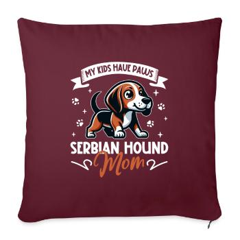 Maman lévrier serbe - Housse de coussin décorative 45 x 45 cm - bordeaux - Devant