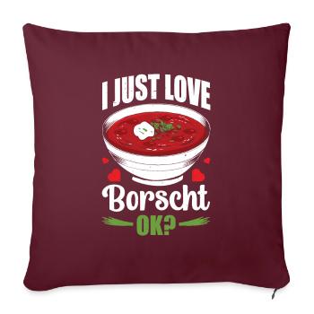 Soupe de betterave Base de légumes Bortsch - Housse de coussin décorative 45 x 45 cm - bordeaux - Devant