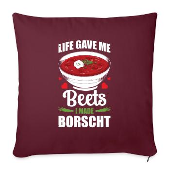 Soupe de betterave Base de légumes Bortsch - Housse de coussin décorative 45 x 45 cm - bordeaux - Devant