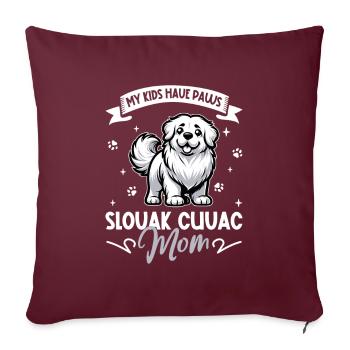 Slovensky cuvac maman - Housse de coussin décorative 45 x 45 cm - bordeaux - Devant