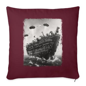 Arche de Noé Chrétien OVNI Alien Alien Sel - Housse de coussin décorative 45 x 45 cm - bordeaux - Devant