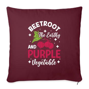 Betterave Légume Violet Terreux - Rüben Gemüse - Housse de coussin décorative 45 x 45 cm - bordeaux - Devant