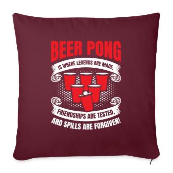 Bierpong Freundschaft Bierpong Team Bierparty - Sofakissenbezug 45 x 45 cm - Burgunderrot - Vorne