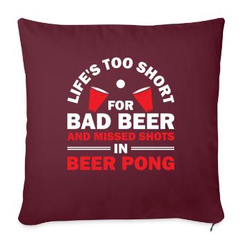 Beer Pong Tournament Wisdom Party Game Gear - Housse de coussin décorative 45 x 45 cm - bordeaux - Devant