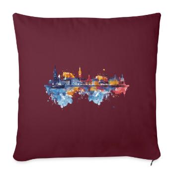 Wilhelmshaven - Sofakissenbezug 45 x 45 cm - Burgunderrot - Vorne
