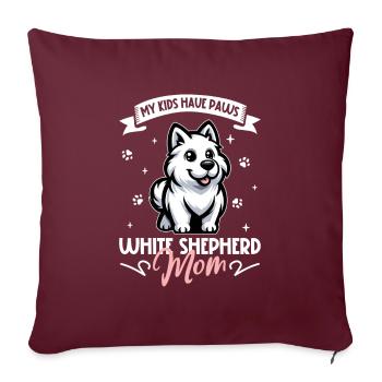 Maman berger blanc - Housse de coussin décorative 45 x 45 cm - bordeaux - Devant