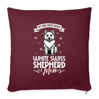 Berger Blanc Suisse Mama - Housse de coussin décorative 45 x 45 cm - bordeaux - Devant