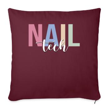 Nail Tech Kosmetikerin Nail Technician - Sofakissenbezug 45 x 45 cm - Burgunderrot - Vorne