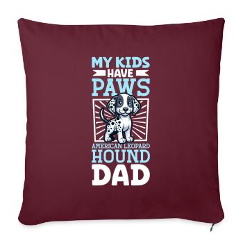 Papa léopard américain - Housse de coussin décorative 45 x 45 cm - bordeaux - Devant