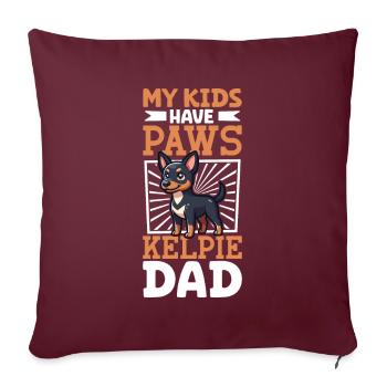Papa Kelpie australien - Housse de coussin décorative 45 x 45 cm - bordeaux - Devant
