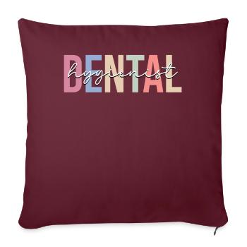 Hygiéniste dentaire Assistante dentaire - Housse de coussin décorative 45 x 45 cm - bordeaux - Devant