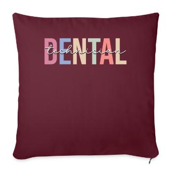 Prothésiste dentaire Technicien de laboratoire dentaire Dentiste - Housse de coussin décorative 45 x 45 cm - bordeaux - Devant