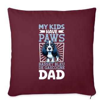 Basset bleu de Gascogne Papa - Sofakissenbezug 45 x 45 cm - Burgunderrot - Vorne