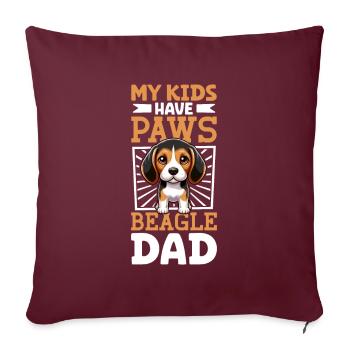 Papa Beagle - Housse de coussin décorative 45 x 45 cm - bordeaux - Devant
