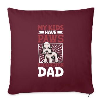 Bedlington Terrier Papa - Sofakissenbezug 45 x 45 cm - Burgunderrot - Vorne