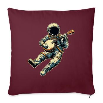 Astronaute Space Bluegrass Banjo Player - Housse de coussin décorative 45 x 45 cm - bordeaux - Devant