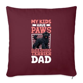 Terrier noir russe papa - Housse de coussin décorative 45 x 45 cm - bordeaux - Devant