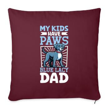 Bleu dentelle papa - Housse de coussin décorative 45 x 45 cm - bordeaux - Devant