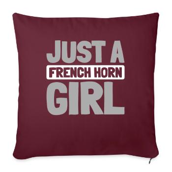 Hornist Cor Français Juste Une Fille de Cor Français - Housse de coussin décorative 45 x 45 cm - bordeaux - Devant