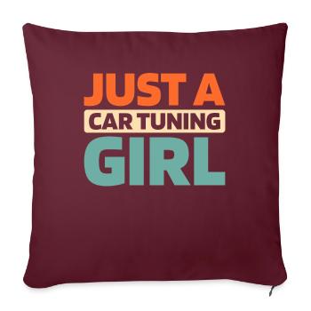 Schrauber Tuner Tuning Juste une fille de tuning de voiture - Housse de coussin décorative 45 x 45 cm - bordeaux - Devant
