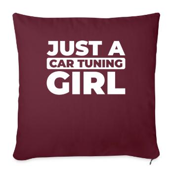 Schrauber Tuner Tuning Juste une fille de tuning de voiture - Housse de coussin décorative 45 x 45 cm - bordeaux - Devant