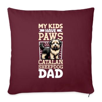 Gos d’Atura Català Papa - Housse de coussin décorative 45 x 45 cm - bordeaux - Devant