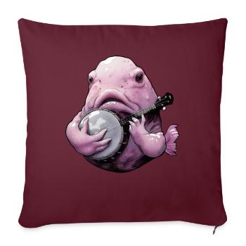 Blobfish Fish Bluegrass Banjo Player - Housse de coussin décorative 45 x 45 cm - bordeaux - Devant