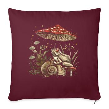 Cottagecore Esthétique Grenouille Coquille Champignon Witchy F - Housse de coussin décorative 45 x 45 cm - bordeaux - Devant