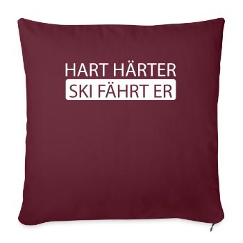 Ski Après-ski - Housse de coussin décorative 45 x 45 cm - bordeaux - Devant