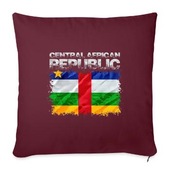 Zentralafrikanische Republik - Sofakissenbezug 45 x 45 cm - Burgunderrot - Vorne