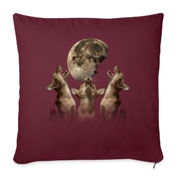 Chat Abyssin Lune Hurlante - Housse de coussin décorative 45 x 45 cm - bordeaux - Devant
