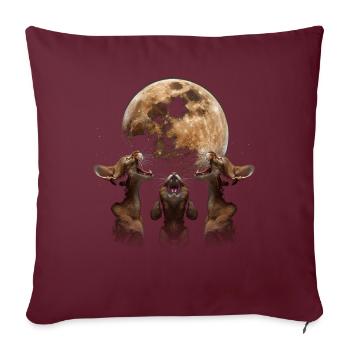 Chat Abyssin Lune Hurlante - Housse de coussin décorative 45 x 45 cm - bordeaux - Devant