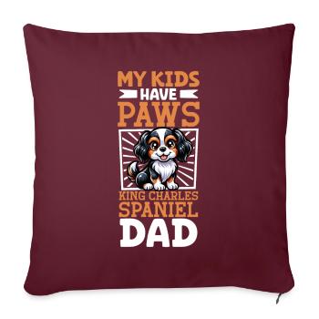 King Charles Spaniel Papa - Sofakissenbezug 45 x 45 cm - Burgunderrot - Vorne