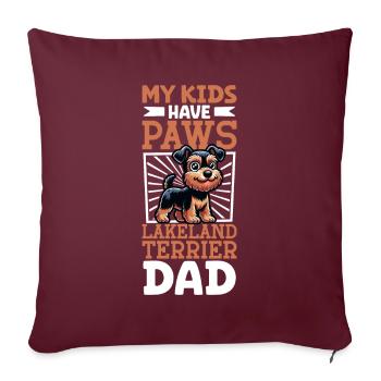 Papa Lakeland Terrier - Housse de coussin décorative 45 x 45 cm - bordeaux - Devant