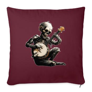 Mummy Halloween Bluegrass Banjo Player - Housse de coussin décorative 45 x 45 cm - bordeaux - Devant