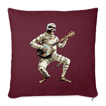 Mummy Halloween Bluegrass Banjo Player - Housse de coussin décorative 45 x 45 cm - bordeaux - Devant