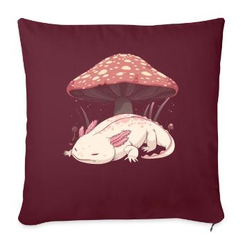 Cottagecore Esthétique Couchage Axolotl Rose Champignon W - Housse de coussin décorative 45 x 45 cm - bordeaux - Devant