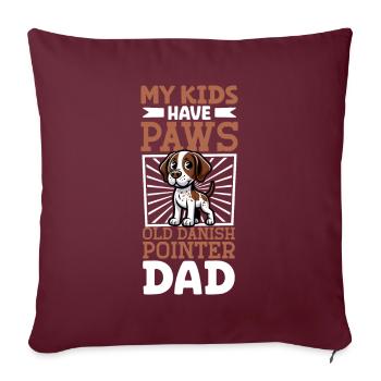 Vieux chien d’arrêt danois Papa - Housse de coussin décorative 45 x 45 cm - bordeaux - Devant