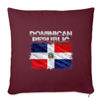 Dominikanische Republik - Sofakissenbezug 45 x 45 cm - Burgunderrot - Vorne