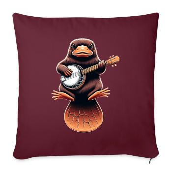 Joueur de banjo Bluegrass Platypus Animal - Housse de coussin décorative 45 x 45 cm - bordeaux - Devant